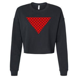 Inverted Red Triangle With Patterns  Cropped Pullover Crew