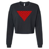 Inverted Red Triangle With Patterns  Cropped Pullover Crew