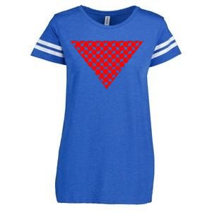 Inverted Red Triangle With Patterns  Enza Ladies Jersey Football T-Shirt