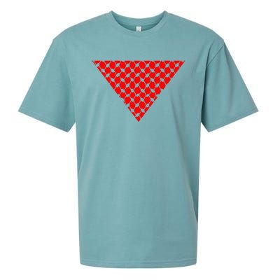 Inverted Red Triangle With Patterns  Sueded Cloud Jersey T-Shirt