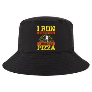 I Run Therefore I Deserve Pizza Marathons Backprint Running Cool Comfort Performance Bucket Hat