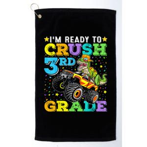 I'm Ready To Crush 3rd Grade Monster Truck Dinosaur Boy Platinum Collection Golf Towel