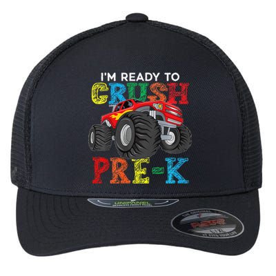 IM Ready To Crush Prek Monster Truck Back To School Flexfit Unipanel Trucker Cap