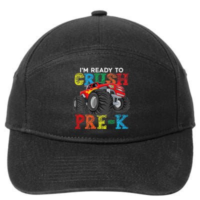 IM Ready To Crush Prek Monster Truck Back To School 7-Panel Snapback Hat