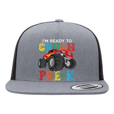 IM Ready To Crush Prek Monster Truck Back To School Flat Bill Trucker Hat