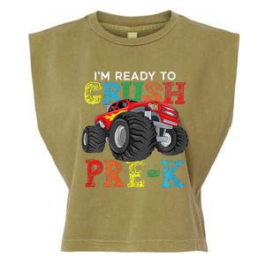 IM Ready To Crush Prek Monster Truck Back To School Garment-Dyed Women's Muscle Tee