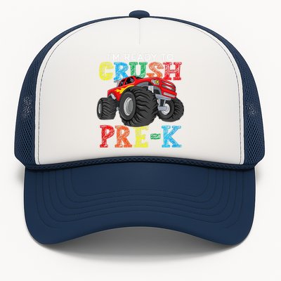 IM Ready To Crush Prek Monster Truck Back To School Trucker Hat