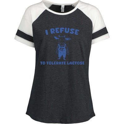 I Refuse To Tolerate Lactose Enza Ladies Jersey Colorblock Tee