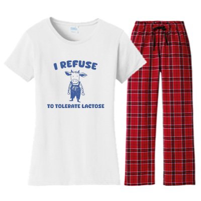 I Refuse To Tolerate Lactose Women's Flannel Pajama Set