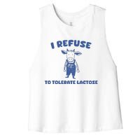 I Refuse To Tolerate Lactose Women's Racerback Cropped Tank