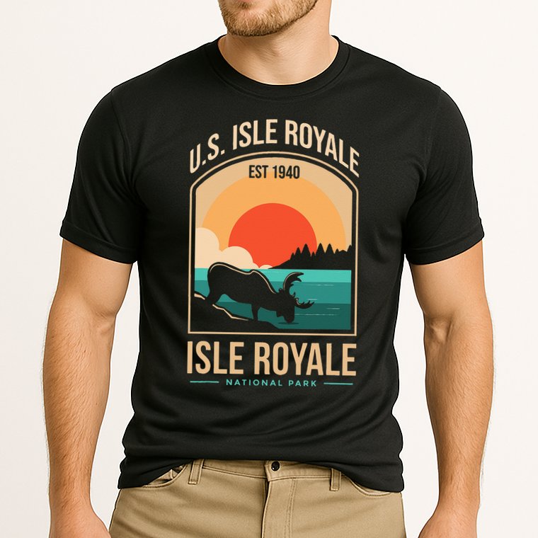 Isle Royale US National Park Michigan USA Parks Lover Gift Cooling Performance Crew T-Shirt