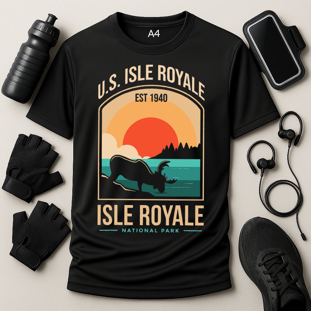Isle Royale US National Park Michigan USA Parks Lover Gift Cooling Performance Crew T-Shirt