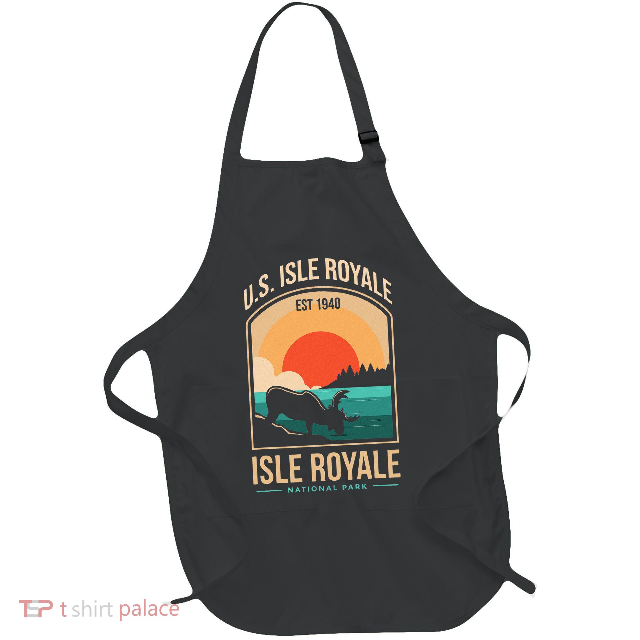 Isle Royale US National Park Michigan USA Parks Lover Gift Full-Length Apron With Pockets