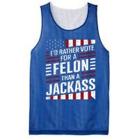 ID Rather Vote For A Felon Than A Jackass Trump Mesh Reversible Basketball Jersey Tank