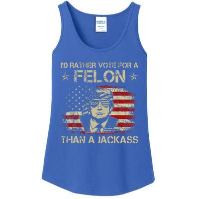 ID Rather Vote For A Felon Than A Jackass Trump Ladies Essential Tank