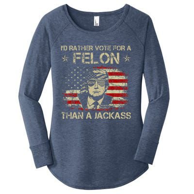 ID Rather Vote For A Felon Than A Jackass Trump Women's Perfect Tri Tunic Long Sleeve Shirt