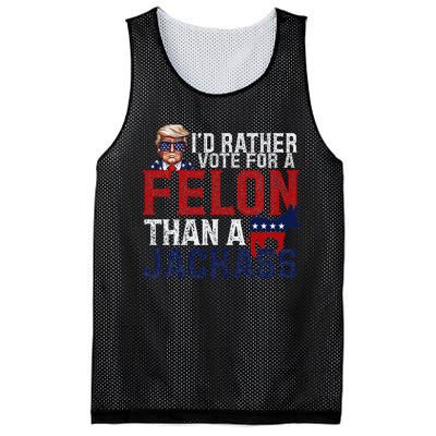 ID Rather Vote For A Felon Than A Jackass Mesh Reversible Basketball Jersey Tank