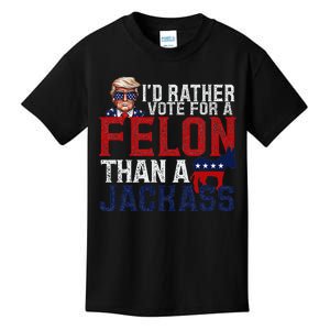 ID Rather Vote For A Felon Than A Jackass Kids T-Shirt