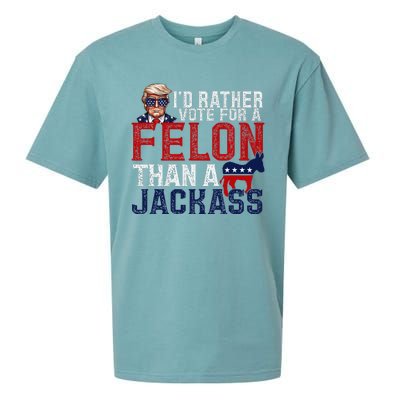 ID Rather Vote For A Felon Than A Jackass Sueded Cloud Jersey T-Shirt