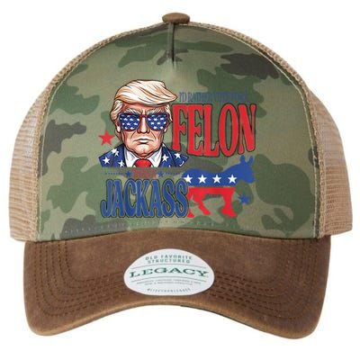 ID Rather Vote For A Felon Than A Jackass Trump America Legacy Tie Dye Trucker Hat