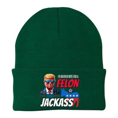 Id Rather Vote For A Felon Than A Jackass Knit Cap Winter Beanie