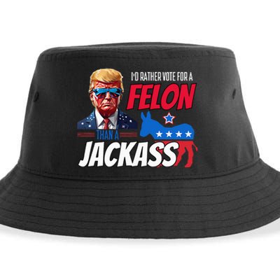 Id Rather Vote For A Felon Than A Jackass Sustainable Bucket Hat