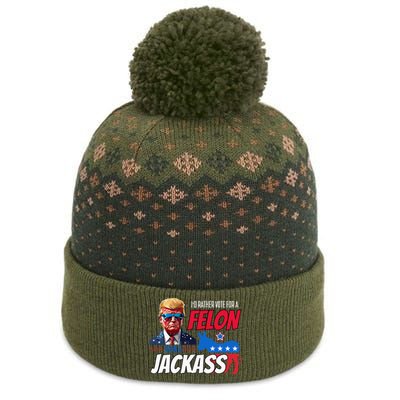 Id Rather Vote For A Felon Than A Jackass The Baniff Cuffed Pom Beanie