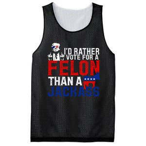 ID Rather Vote For A Felon Then For A Jackass Mesh Reversible Basketball Jersey Tank