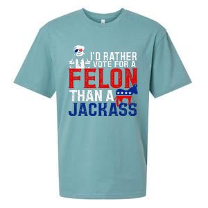 ID Rather Vote For A Felon Then For A Jackass Sueded Cloud Jersey T-Shirt