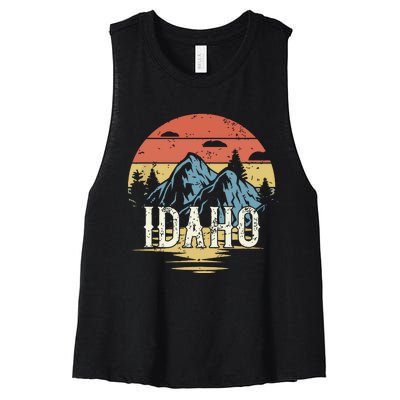 Idaho Retro Vintage Women's Racerback Cropped Tank