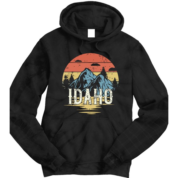 Idaho Retro Vintage Tie Dye Hoodie