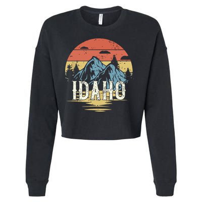 Idaho Retro Vintage Cropped Pullover Crew