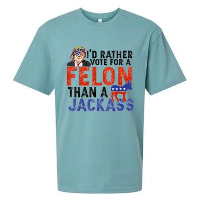 I’D Rather Vote For A Felon Than A Jack Ass Sueded Cloud Jersey T-Shirt