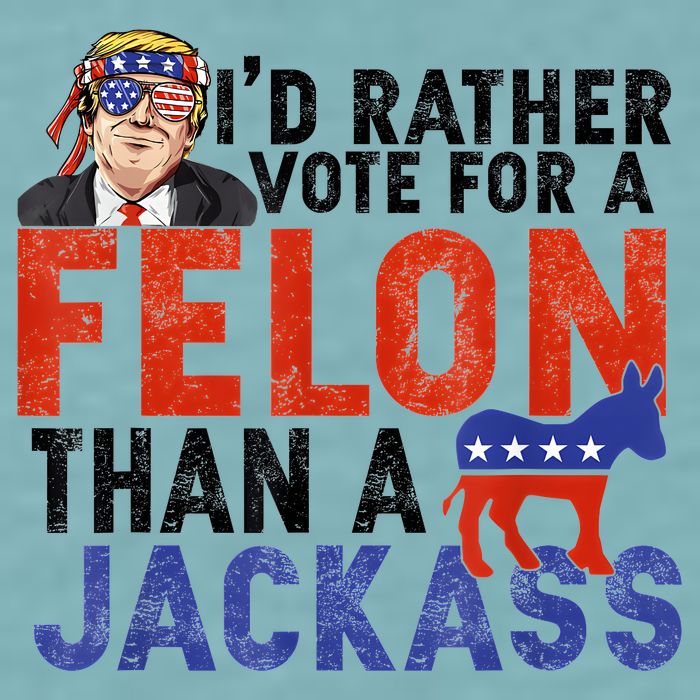 I’D Rather Vote For A Felon Than A Jack Ass Sueded Cloud Jersey T-Shirt