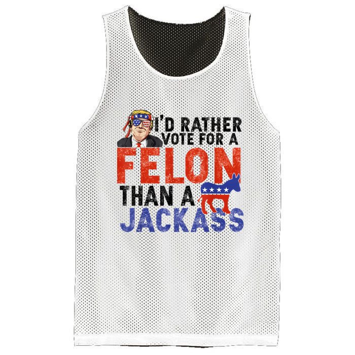 I’D Rather Vote For A Felon Than A Jack Ass Mesh Reversible Basketball Jersey Tank