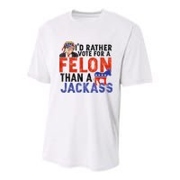 I’D Rather Vote For A Felon Than A Jack Ass Youth Performance Sprint T-Shirt