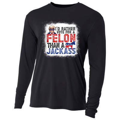 ID Rather Vote For A Felon Than A Jackass Trump America Cooling Performance Long Sleeve Crew