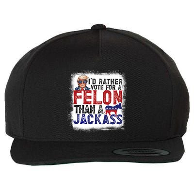 ID Rather Vote For Felon Than A Jackass Republican Wool Snapback Cap