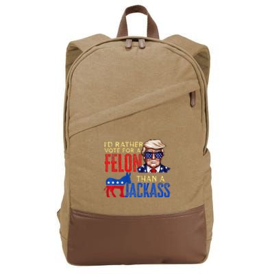 ID Rather Vote For A Felon Than A Jackass Cotton Canvas Backpack