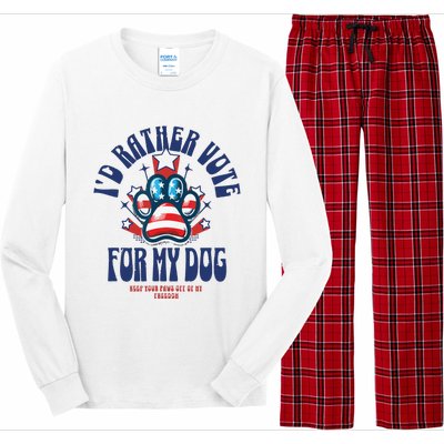 ID Rather Vote For My Dog Keep Your Paws Off Of My Freedom Long Sleeve Pajama Set