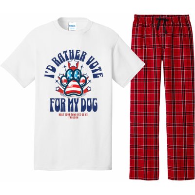 ID Rather Vote For My Dog Keep Your Paws Off Of My Freedom Pajama Set