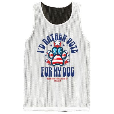 ID Rather Vote For My Dog Keep Your Paws Off Of My Freedom Mesh Reversible Basketball Jersey Tank