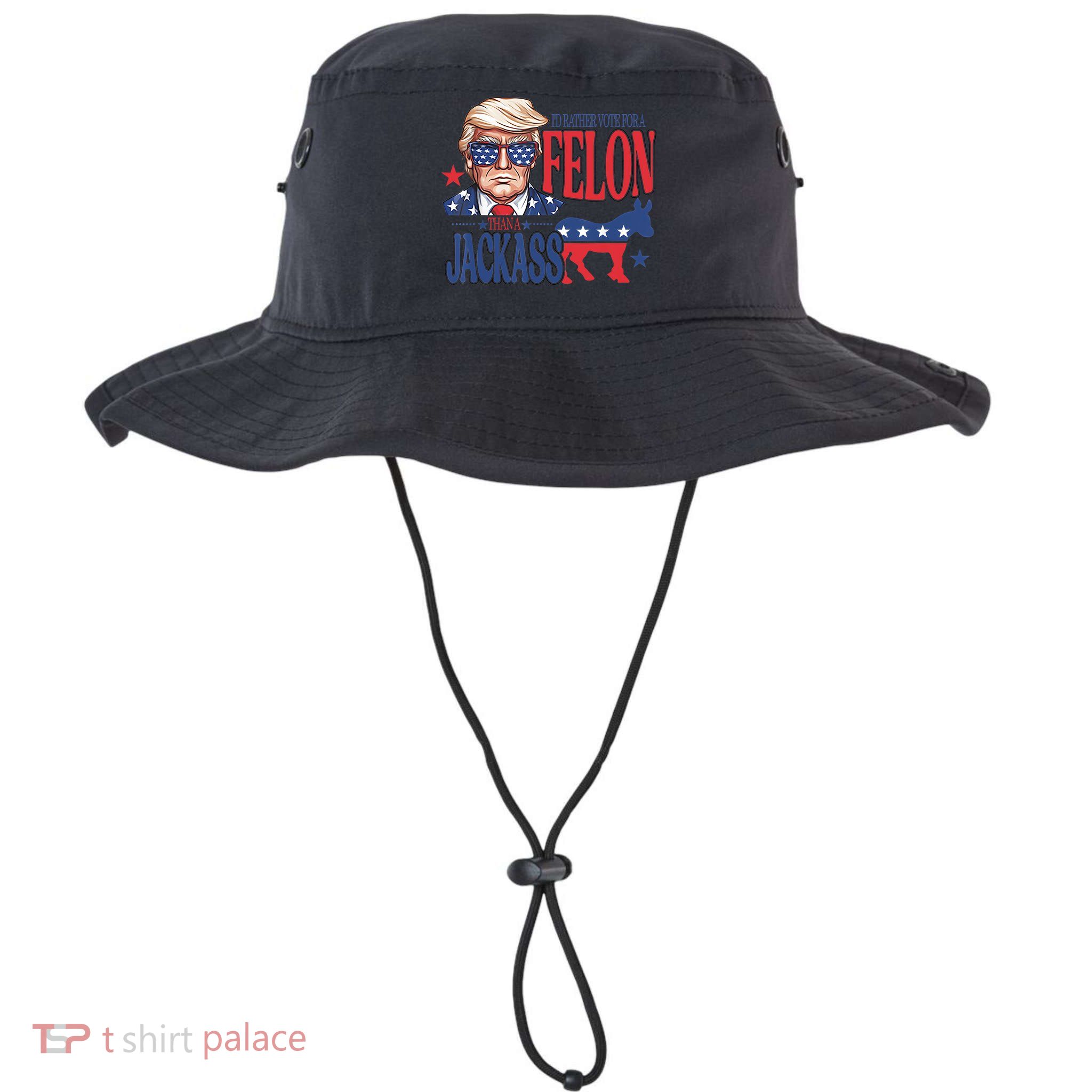 ID Rather Vote For A Felon Than A Jackass Trump America Bucket Hat