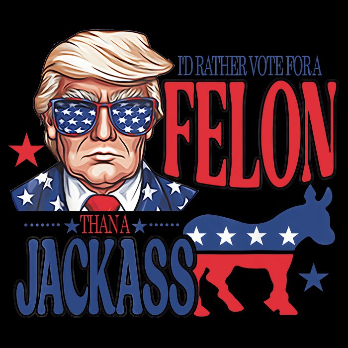 ID Rather Vote For A Felon Than A Jackass Trump America Sustainable Beanie