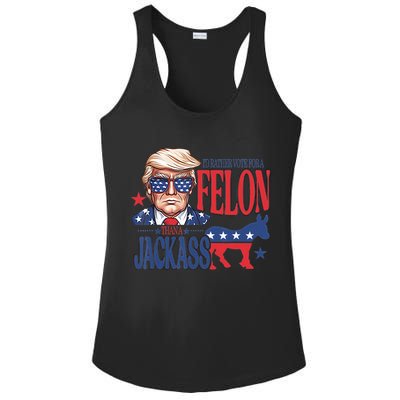 ID Rather Vote For A Felon Than A Jackass Trump America Ladies PosiCharge Competitor Racerback Tank