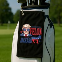 ID Rather Vote For A Felon Than A Jackass Trump America Golf Towel