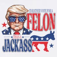 ID Rather Vote For A Felon Than A Jackass Trump America Garment-Dyed Sweatshirt