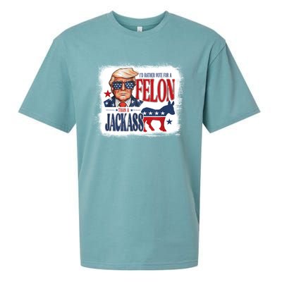 ID Rather Vote For Felon Than A Jackass Sueded Cloud Jersey T-Shirt