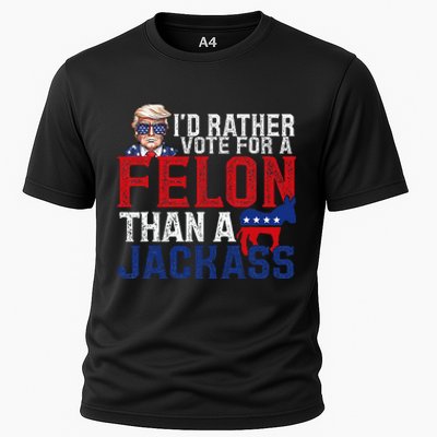 ID Rather Vote For A Felon Than A Jackass Trump America Cooling Performance Crew T-Shirt