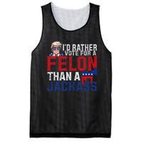 ID Rather Vote For A Felon Than A Jackass Trump America Mesh Reversible Basketball Jersey Tank